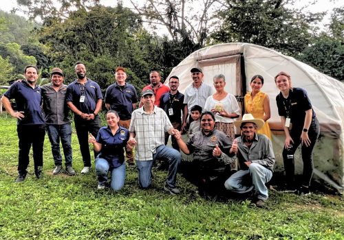 Delegación de CWS visitando una plantación de piña. Foto: CASM.