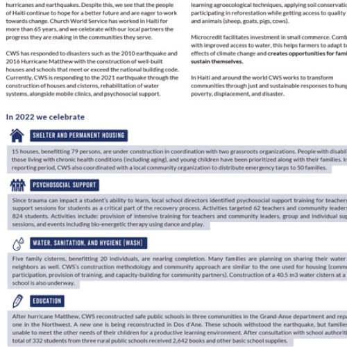 Programas y Actividades en Haití